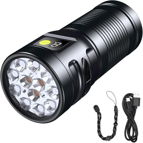 Siuyiu Wiederaufladbare Taktische Taschenlampe Mit Hoher Lumen, 3300 Lumen Taschenlampen, Wasserdichte Led-taschenlampe, 8 Modi, 6600 Mah, Superhelles Blitzlicht Für Outdoor-sportarten
