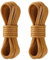 Yusimu 2 Pares de Cordones Redondos Encerados para Zapatos | 2,5 mm Delgados y Duraderos para Oxfords, Brogues y Derby | Cordones Unisex para Zapatos Escolares y de Negocios,Tostado,80 cm