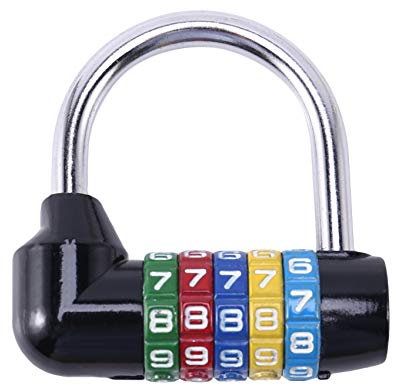 Lodokdre Candado combinado negro con 5 números