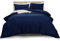 MOONLIGHT20015 Double Duvet Cover Navy Solid Soft Double Bedding Duvet Cover Set with 2 Matching Pillowcases