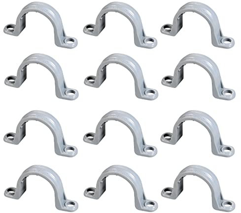 Kyuionty 60 PCS 3/4 Inch PVC Pipe Straps, 2 Holes Conduit Straps Plastic U Shape Tube Strap Clamp PVC Pipe Mounting Bracket for Water Pipe Cables Tube