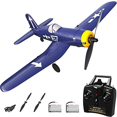 HTLNUZD RC Airplane F4U Corsair 4CH Radio Control Aircraft with 6Axis Stabilizer One Key Aerobatic Wingspan Remote Control Warbird Gift for Teenagers, Adults