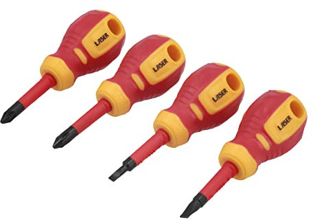 Laser 8491 Slim Stubby Insulated Screwdriver Set 4pc