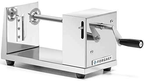 Forgast Affettatrice Spirale di Patate Professionale, in Acciaio Inox, Affettatrice Manuale, Tagliapatate Taglierina, Affetta, Taglia e Spiralizza le verdure, Piedini Antiscivolo