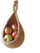 Hängekorb Obstkorb Hängend Wandkorb,Hängende Wand Gemüse Obst Körbe Jute Eco hängenden Korb Baumwollseil，Wandkorb Kann In Küche Deko,Wohnzimmer,Veranda