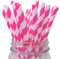 LUMOUS ROLA Paper Straws, Drinking Straws Assorted Bio Degradable Drinking Paper Straws Wedding Party, Party Straws, Restaurant, Juice Drinking Straws (25X White Pink Stripes)