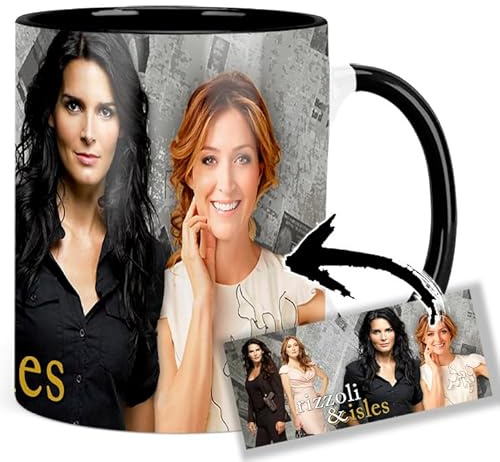 Rizzoli & Isles Angie Harmon Sasha Alexander A Tasse Innen & Henkel Schwarz Keramikbecher Mug