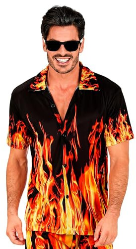 W WIDMANN MILANO Party Fashion - Hawaii Hemd, kurzarm Hemd, Blumen, Aloha, Strand Party, Verkleidung