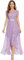 Dressystar V-Ausschnitt Abendkleid Lang Elegant für Hochzeit Hi-Lo Hochzeitsgast Maxi Floral Spitze Abschlussball Kleid Lavendel XL