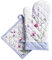 Maison d' Hermine Ofenhandschuh(19cm x 33cm) & Topflappen(20cm x 20cm) Set aus 100% Baumwolle, hitzebeständig zum Muttertagsgeschenke, Grillen, Kochen, Backen, Grillen, Summer Floral – Frühling/Sommer