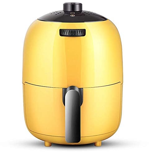 Forno per friggitrice ad aria senza olio, friggitrice a convezione da 2 Qt Forno per patatine fritte, cestello piatto Friggitrice ad aria per olio Forno per girarrosto, Teglia elettrica, Giallo Every