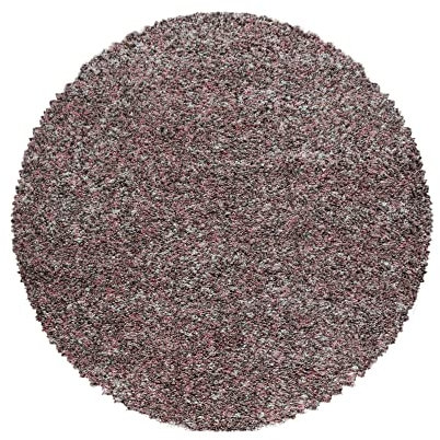 Carpetsale24 Runder Hochflor Teppich Ø 160 cm Rosa – Meliertes Design, Weich & Pflegeleicht, Shaggy Teppich mit Jute-Rücken – Perfekt für Wohnzimmer
