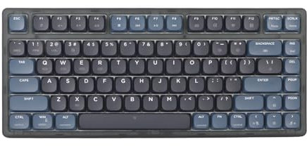 Teclado Mecánico de 3 Modos Teclado para Juegos de 83 Teclas con Cable USB, Inalámbrico 2.4G, 5.2BT, Retroiluminación Blanca, Cuerpo Ultrafino, Teclas Rectangulares Redondeadas