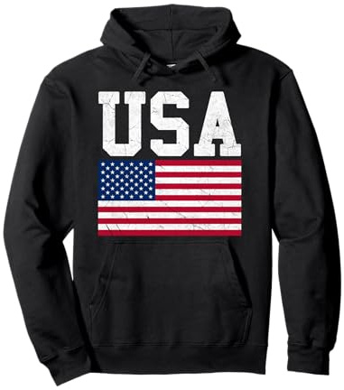Drapeau américain USA patriotique femmes hommes garçons filles 4 juillet US Sweat à Capuche