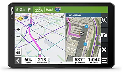 Garmin Dezl OTR810, Large 8 GPS Navigator, Custom Truck Routing, High-Res Birdseye Satellite Imagery, Truck & Trailer Services Directory, Black (Renewed)