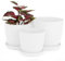 Home Garden Ornaments Vaso per Piante da Interno Bianco Set di 3 Misure 14/16/18 cm - Opaco Vaso da Esterno con Sottovaso Senza Fori di Drenaggio - Vasi per Piante da Esterno (Bianco)
