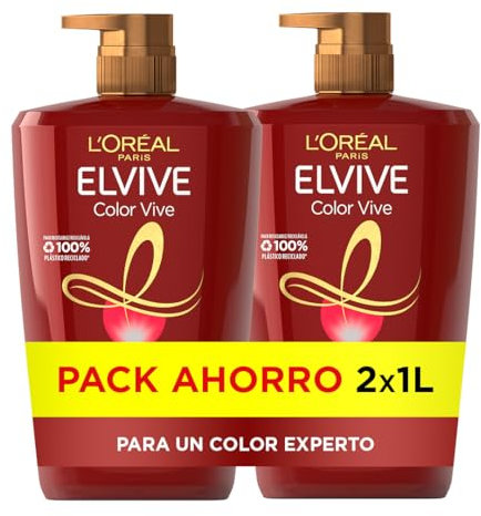 L'Oréal Paris Elvive Color Vive Pack 2 Champú Protector para el Pelo Teñido, 1 L
