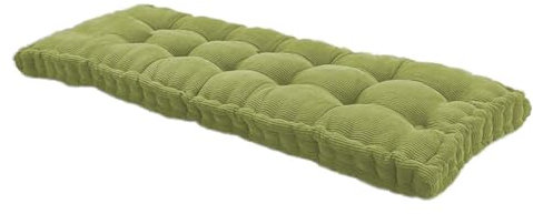 Kongdson Bankkissen, 2-/3-/4-Sitzer, getuftetes Sitzkissen, Ersatzkissen für Garten, Terrasse, Schaukel, Leinen und Samt, Baumwolle, dicke Hebebühne für Erkerfenster, Sofa, 110 x 40 cm, Grün