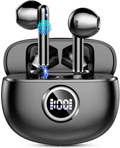 Bluetooth Kopfhörer, Kopfhörer Kabellos Bluetooth 5.3 In Ear Kopfhörer mit 4 Mikrofon, 40H Stunden, LED-Anzeige, Wireless Kopfhörer HiFi Stereo Noise Cancelling Earbud, IP7 Wasserdicht für iOS Android