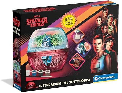 Clementoni Scienza - Terrarium Stranger Things, dalla Serie Netflix, Gioco Scientifico per Bambini 7+ Anni e Adulti, Kit Piante da Coltivare, Made in Italy, Lingua Italiana, 18864