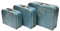 Trendi Set of 3 Decorative Storage Boxes with Lids Paperboard Suitcases, Cardboard Gift Box Memento Case Box Photo Storage Box Hat Boxes Home Decoration, Vintage Suitcases (Blue Rose Heart)