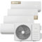 EVVO Aire Acondicionado Split CLIMA Multi 4x1, Conectividad WiFi, Eficiencia A++, Sistema inverter, Bomba de Calor, Deshumidificador, Control Remoto, Blanco, 9000 + 9000 + 9000 + 12000 BTU