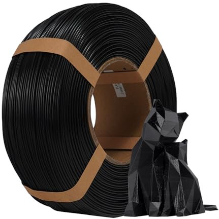 eSUN PLA+ Refill Filament 1.75mm, Refill PLA Plus Spoolless 3D Druck Filament, Maßgenauigkeit +/- 0.03mm, 1KG (2.2 LBS) für 3D Drucker, Schwarz
