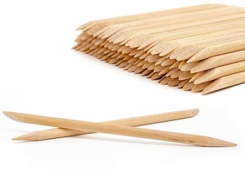 GOOD STUFF Lot de 12 bâtons en bois pour enlever les cuticules et les ongles - Longueur 6,5 cm - Double pointe pour pousser et enlever les cuticules et appliquer des décorations