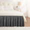 RIMELA Bettvolants Stoff Elastischer Bettrock Soft Brushed Polyester Dunkelgrau Betthusse (140 x 200 x 45cm)