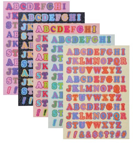 15 Blätter Buchstaben Aufkleber, Selbstklebende Bunte Klebebuchstaben Sticker Alphabetaufkleber Klein für Poster Briefkasten Scrapbooking Grußkarten Dekoration DIY Basteln