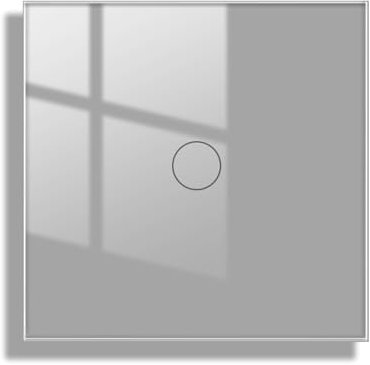 JIMEIDA Interruttore della luce touch grigio, da incasso, 1 scomparto a 2 vie, pannello in vetro e LED di stato, 600 W