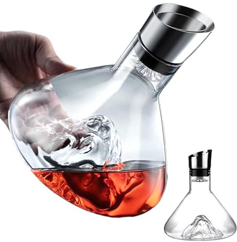 1500 ml Aérateur de vin cristallin Clear avec une carafe de vin Iceberg Bottom Carafe à vin 1500 ml Aérateur de vin transparent avec fond iceberg Carafe à vin Carafe à vin élégante avec aérateur