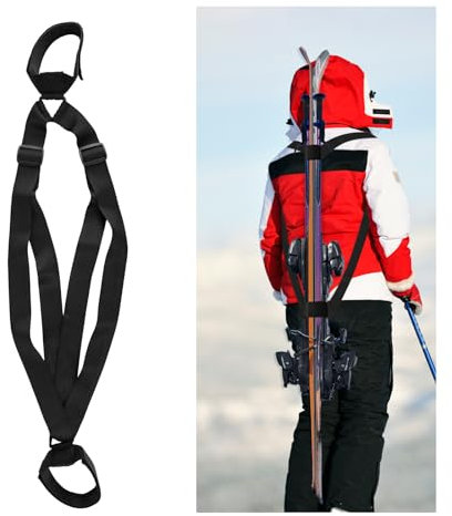 lasuroa Ski Tragegurt, Skirucksack mit Riemen Skigurt und Stockträger Skiträger Rucksack Ski Schultergurt für Skiboards Stöcke Wintersport Zubehör