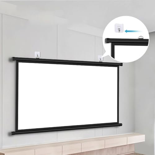 KPEGAXS Outdoor Filmleinwand Beamer Leinwand 30 Zoll Mini Projektionsleinwand Klein Projektionsschirm Rolloleinwand Projektor Leinwand(30inch(16:9))