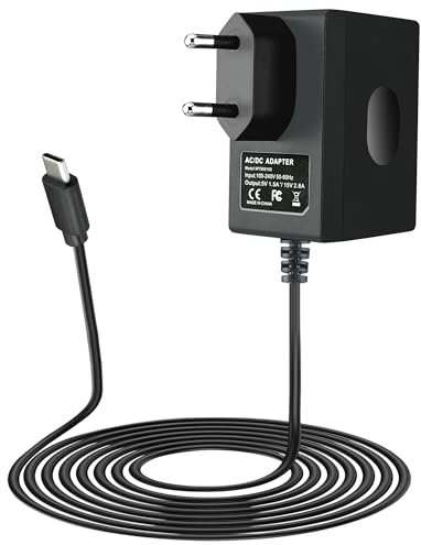 Xahpower 39W Cargador para Nintendo Switch, 15V 2,6A Adaptador para Switch/Switch OLED/Switch Lite/Switch Deck Dock/Switch Pro Controller, Soport a Modo TV - 1,5m Cable