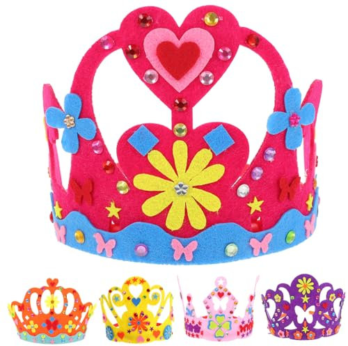 VICASKY 5taschen Junge Mädchen Geburtstagskrone Aus Filz Teiliges Bunten Farben Für Kreative Fotografie Und Bastelaktivitäten Sicherheitsmaterial Für Unbeschwerten Spaß