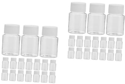 minkissy 2 Sätze Separate Probenflaschen Einzigartige Haken Autos Aus Schaumstoff Medizinspeicher Flüssigkeitsbehälter Klare Vorratsflasche Leerer Pillenorganisator Plastik 25 Stück * 2