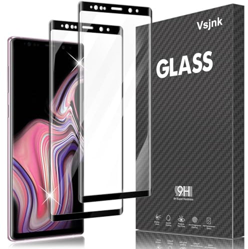 Vsjnk Protector de Pantalla Compatible Con Samsung Galaxy Note 9 Cristal Templado,2 Piezas Screen Protector Dureza 9H Sin Burbujas HD Fácil de Limpiar