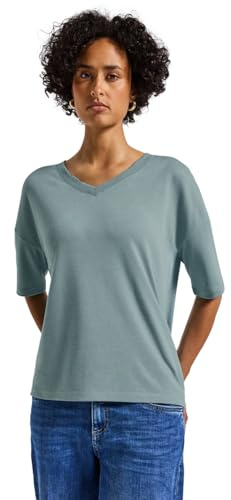 Damen Strick-Look V-Neck T-Shirt