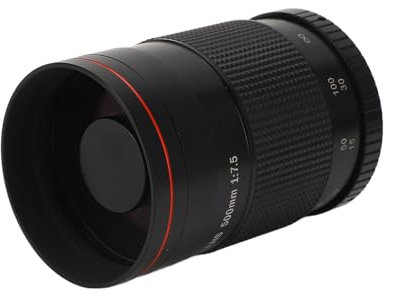 YUEHISY Lente de Espejo de Teleobjetivo de 500 Mm F7.5 con Filtro y Anillo de Adaptador, para la Cámara de Montaje de AF, para A58/A68, Diseño Plegable