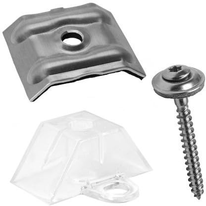 200 Abstandhalter Sinus 76/18 + Kalotten blank + Spenglerschrauben 4,5x55mm | Schrauben in Edelstahl V2A A2 mit 15mm EPDM Dichtscheibe; Lichtplatten; Wellplatten; Wellbleche