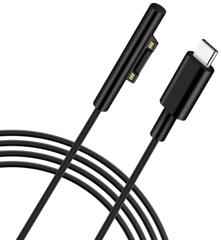 Surface USB-C Ladekabel, 3m Nylon geflochten für Microsoft Surface Pro 5, Go 2, Laptop 1/2/3,Book1/2