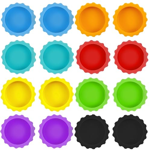 16Pcs Gecko Food Water Bowl, Silicone Small Reptile Feeding Dish Gecko Tank Accessories, Reusable Easy Clean for Tarantula Hermit Crab Isopods Lizard