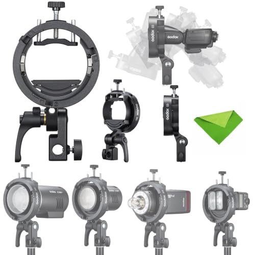 Godox S3 Speedlite Flash Bracket,Bowens Mount Holder,Umbrella Hole,±90°Tilt | for Godox V1 V1Pro V100, AD200Pro II, AD100Pro II,AD300Pro II,V860II V860III TT685II TT350 Flash, S-Type Bracket Stable Setup