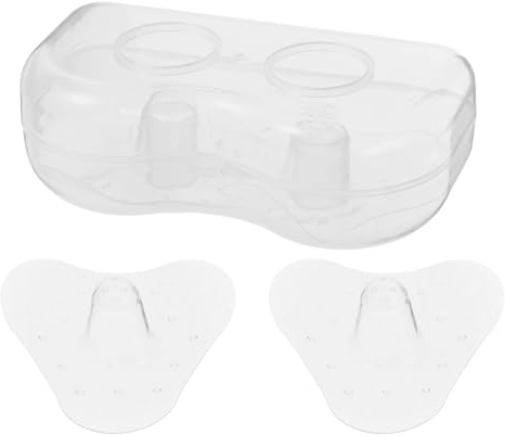 TOKIDNY Silikon Stillhütchen Weich Dreieckig mit Aufbewahrungskoffer Schutzschild für Flache Brustwarzen und Milchflussunterstützung in Wochenbettpflege