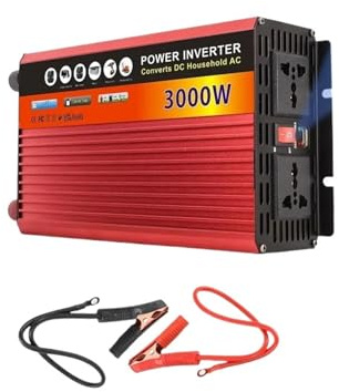 Convertisseur Onduleur Voiture 12V DC À AC 220V-240V 3000W, Batterie Externe Portable, Prise Universelle Multifonctionnelle, Convertisseur Intégré Onduleur