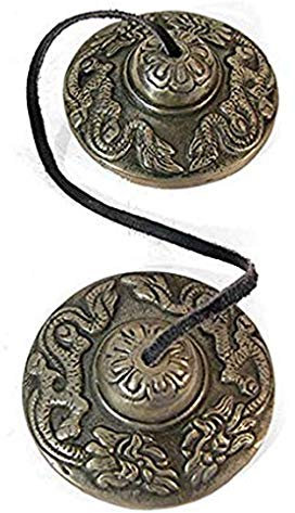 BEAUTIFUL TIBETAN BUDDHIST HEART CHAKRA TINGSHA CYMBALS REIK,I SPACE CLEARING.