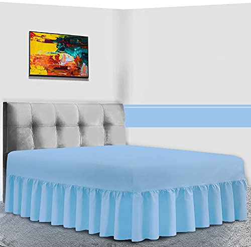 Gaveno Cavailia Luxury Non-Iron PERCALE VALANCE Sheet, Poly-Cotton, Blue , Double