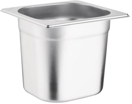 Vogue Bac GN 1/6 inox, Plateau Inox, Profondeur : 150 mm, Capacité : 2,2 litres, Récipient de conservation des aliments chauds et froids, Compatible Bain Marie, Couvercle vendu séparément, K992