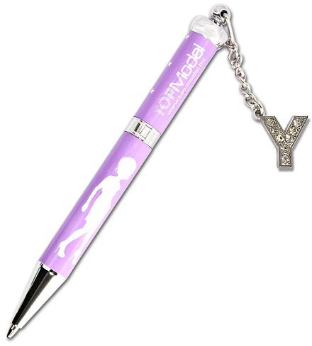 TOPModel Bling Bling Pen Kugelschreiber Stift mit Steinchen Alphabet Buchstabe Y lila